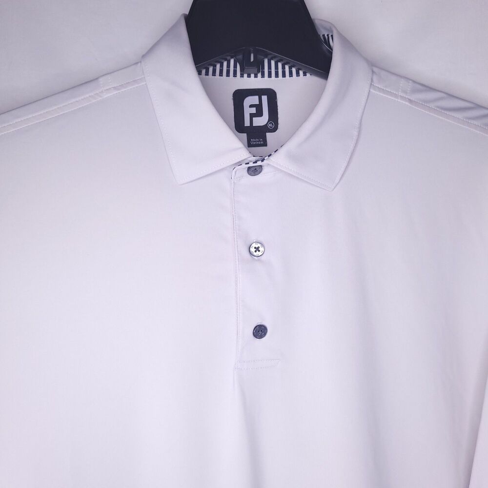Footjoy Polo Shirt Mens XL White Golf Performance